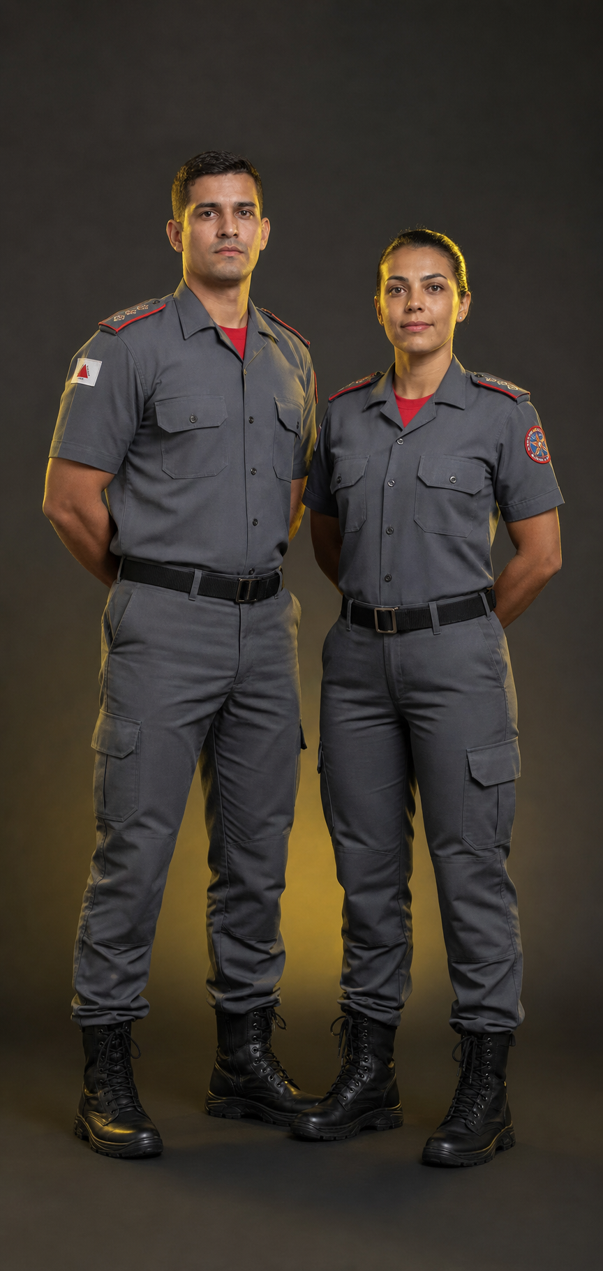 Casal de servidores representando Corpo de Bombeiros de Minas Gerais