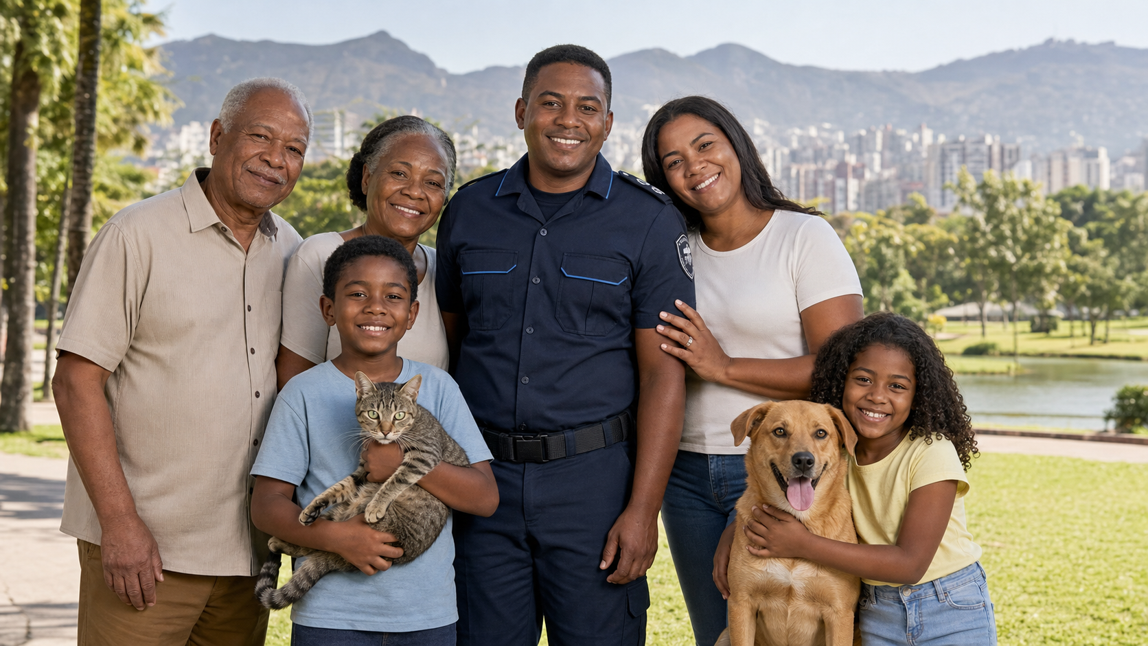 Servidor de Guardas Municipais de Minas Gerais com sua família